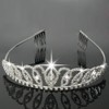 Bseash - Tiara de cristal plateado con corona de princesa,