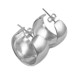 925 Silver Polished Circle Hoop Earrings