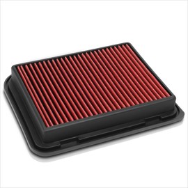 Red Reusable&Washable High Flow Drop-in Air Filter Compatible with 07-20 Mitsubishi Grandis/Lancer/Outlander