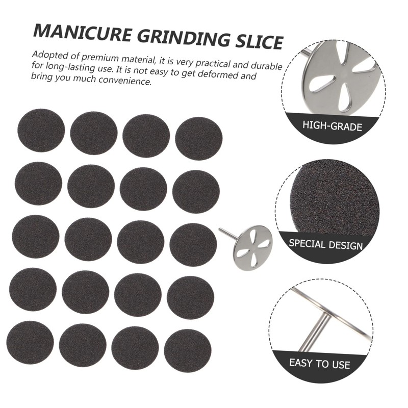 Healvian 2sets Manicure Sandpaper Disc Kit for Dead Skin Removal