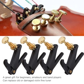 4Pcs Violin Fine Tuners Golden Screw Fine Tuner Metal String Adjuster Musical Accessories for 3/4 4/4 Acoustic Violins