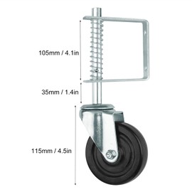 2 PCS 4 Inch Heavy Duty Gate Wheel, Gate Caster Wheel Spring Loaded, Spring-Loaded Gate Casters for Both Residential and Commercial Properties, by GENHAKON
