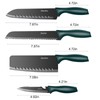 Dsmile 4 PCS Kitchen Knife Set,Black Stainless Steel Knives with