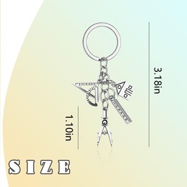 Architecture Gifts for Students Architectural Engineering Gift Keychain for Women Men Architectural Engineer Graduation Gift for Her Him Son Daughter Architect Gifts for Dad Mom Architects Keychain