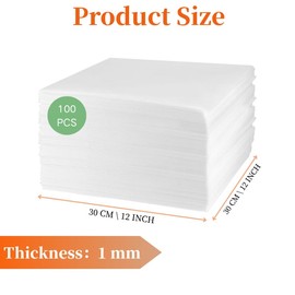 100 Cushion Foam Sheets for Packing, 12" x 12" Cushion Packing Foam – Protective Wrap for Moving, Shipping & Storing Fragile Items