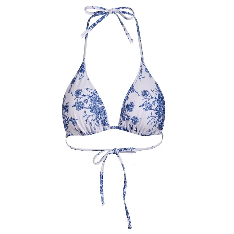 BERLOOK Bikini reversible para mujer, parte superior de corte alto,