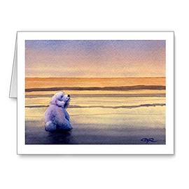 DJ Rogers Fine Art Bichon Frise Sunset - Set of 10 Note Cards With Envelopes