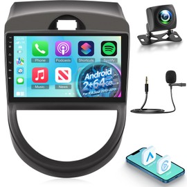 [2+64G] NHOPEEW Car Radio for KIA Soul 2010-2013 - Wireless CarPlay and Android Auto - 9 Inch Touchscreen Android Car Stereo with DSP/WiFi/GPS/Bluetooth/SWC/Mirror Link + AHD Backup Camera