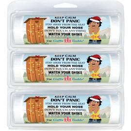 Funny Christmas & Hannuka Mini Toilet Paper Rolls | Gift Idea | Cute Party Favor | Clever Stocking Stuffer | Christmas & Hannuka (3-Pack) (856 Keep Calm Outhouse - Dark Hair)