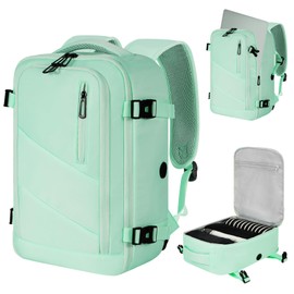 VOESLD for Easyjet Cabin Bag 45x36x20, Travel Backpack Light Green, Rucksack for Men Women Carry on Travel Bag Laptop Backpack, Can be Used as a Sports Backpack, Leisure, Work Bag