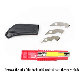 PZRT Hook Knife PVC Acrylic Board Plastic Plexiglass Hook Knife Cutting Tool with 10 Replacement Blades 161 X25X11mm
