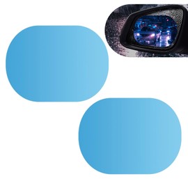 Civwesi 2 PCS Car Oval Rearview Mirror Waterproof Sticker, 3.94" x 5.71" Nano-Technology HD Safety Driving Anti-Fog Anti-Glare Reversing Mirror Film, Modification Accessories for Cars (Transparent)