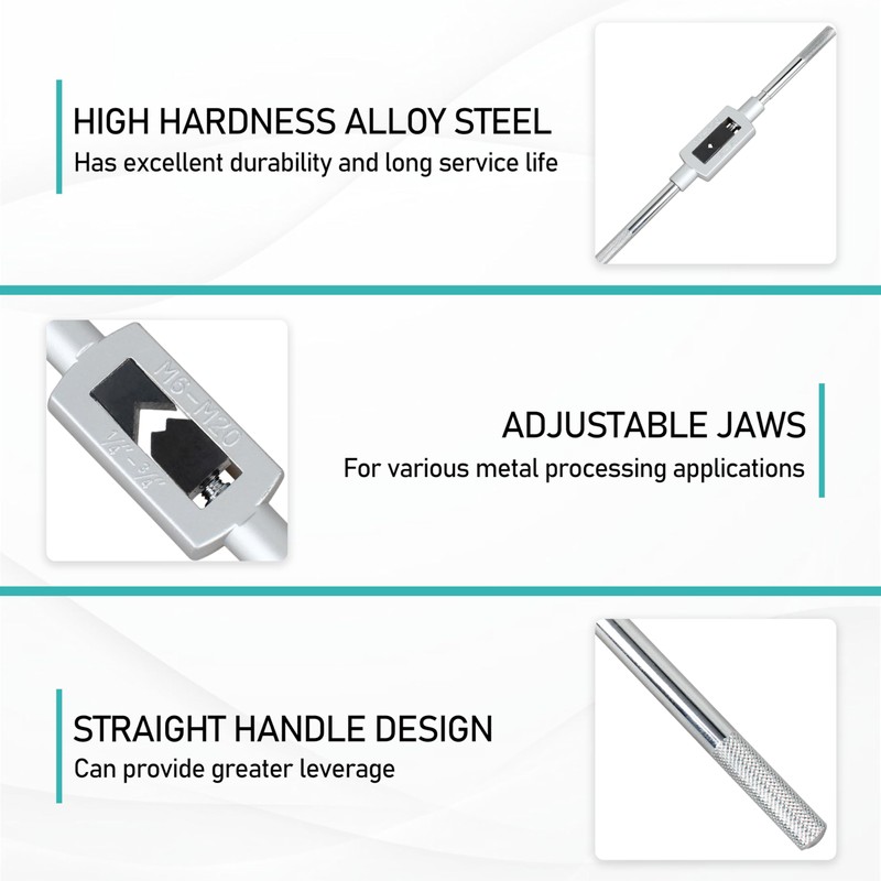 CHNPLUM M6-M20 Adjustable Tap Wrench Handle 1/4"-3/4" Taps Holder Tapping
