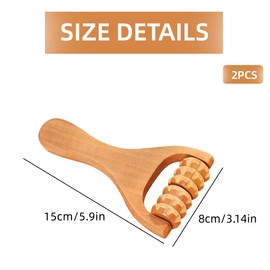 FDCGAS massageroller - 2 Stück Massage Roller,Holz Triggerpunktroller Körper Gesichtsroller Gesicht Hals Anti-Cellulite Für Gua Sha Scraping Massage-Tool,faszienrolle Holz,massageroller mit Griff