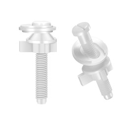 2 Pcs Toilet Seat Screws Replacement Kit LWTCUJOH Plastic Toilet Seat Hinge Bolts Fastener Nuts and Washers Parts Kit for Top Toilet Seat-White