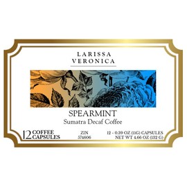 Spearmint Sumatra Decaf Coffee (Single Serve K-Cup Pods) (Gourmet, Naturally Flavored, Whole Coffee Beans) (12 pods, ZIN: 574606) - 3 Pack