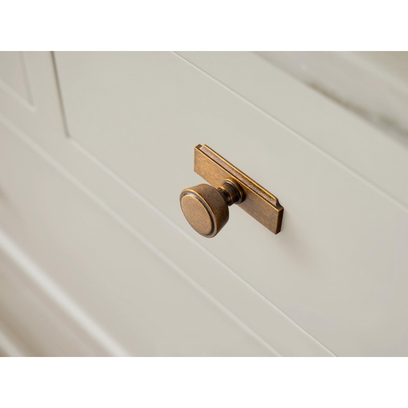 Goo-Ki 6 Pack Antique Brass Drawer Knobs with Backplate Zinc
