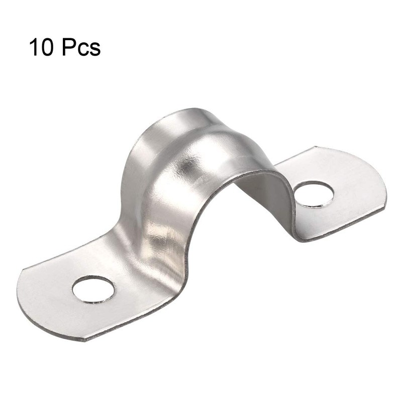 sourcing map 12mm(0.5") Rigid Pipe Strap, 2 Holes 304 Stainless