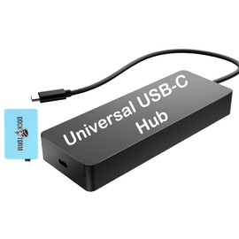 HP Universal USB-C 7-in-1 Multiport Hub Docking Station Bundle with Dockztorm Hub, 4 USB Ports, HDMI 2.0, Display Port 1.2, RJ-45, with a Single Cable Connection to Any Brand Laptop