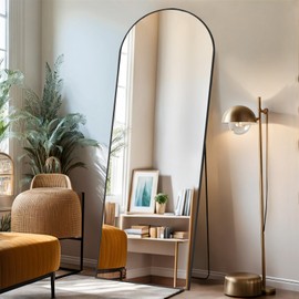 Arched Mirror Full Length, 21"x64" Body Wall Mirrors with Shatter-Proof Glass, Floor Standing, Hanging or Leaning, Large Tall Arch Mirror with Stand Aluminum Alloy Frame for Bedroom Cloakroom