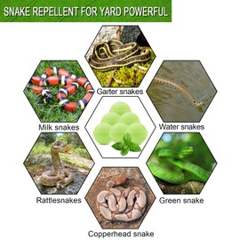 50 Pack Snake Be Gone for Yard Powerful Pet Safe,Moth Balls for Lawn Garden Camping Fishing Home to Repels Snakes and Other Pests
