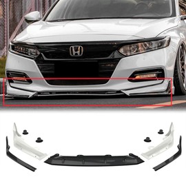 American Modified Aerodynamic Sporty Durable Front Lip Spoiler Compatible with 2018 to 2020 Honda Accord Protects from Road Bumps and Scratches, White