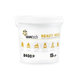 GIRtech Refractory Cement Mortar 5 LB 2400 Degree High Temp Heat Resistant Liquid Mix for Repairing & Masonry, Fire Brick Lining Fire Pit, Fireplace, Kiln, Furnace, Forge