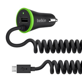 Belkin BOOST↑UP Universal Çift Girişli Araç Şarjı, Kablo + 1 USB girişi, Siyah