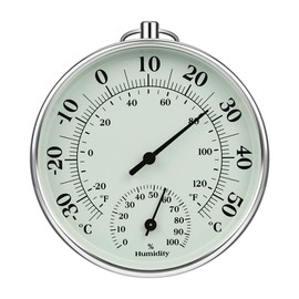 Hygrometer, Wall Mounted, Hygrometer, Digital Thermometer, Compact, High Precision, Easy to Read Indoor/Outdoor Use, 4.2 x 4.2 x 1.0 inches (10.8 x 10.8 x 2.5 cm)