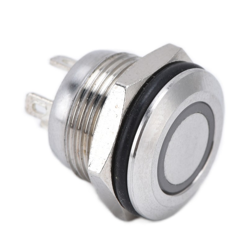 5Pcs Button Switch Stainless Steel Flat Top Button with LED