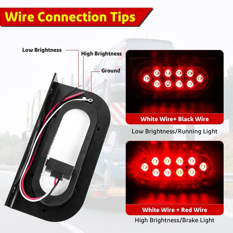 LIMICAR Oval LED Trailer Light Kit - 6" Tail Lights