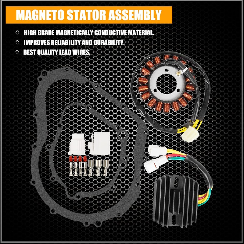 RANSOTO Stator with Regulator Rectifier with Gasket kit Compatible with