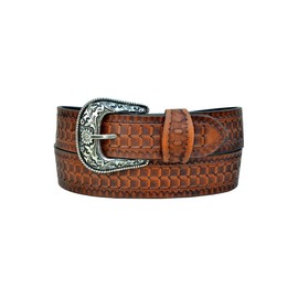 Affilare Western Genuine Leather Tooled Casual Jeans Belt For Men and Women 30AB110-44