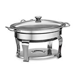 Tramontina 4.2-Quart Oval Chafing Dish Buffet Set, Stainless Steel Food Warmer for Buffets, Parties and Events, Catering Supplies
