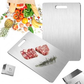 Luozia Titanium Cutting Board,100% Pure Titanium Cutting Boards for Kitchen,Dishwasher Safe Double-Sided Titanium Cutting Boards for Home Kitchen Cooking,Cutting Edge Hygiene & Durability(XL-12x18in)