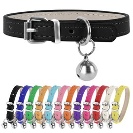 ChengFu XXS Dog Collar Teacup Dog Collar, Black Dog Collar, Teacup Dog Collar for Small Dogs Cats, Black, 3/8 inch Width