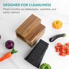 Navaris Knife Block & Utensil Organiser - Durable Acacia Wood