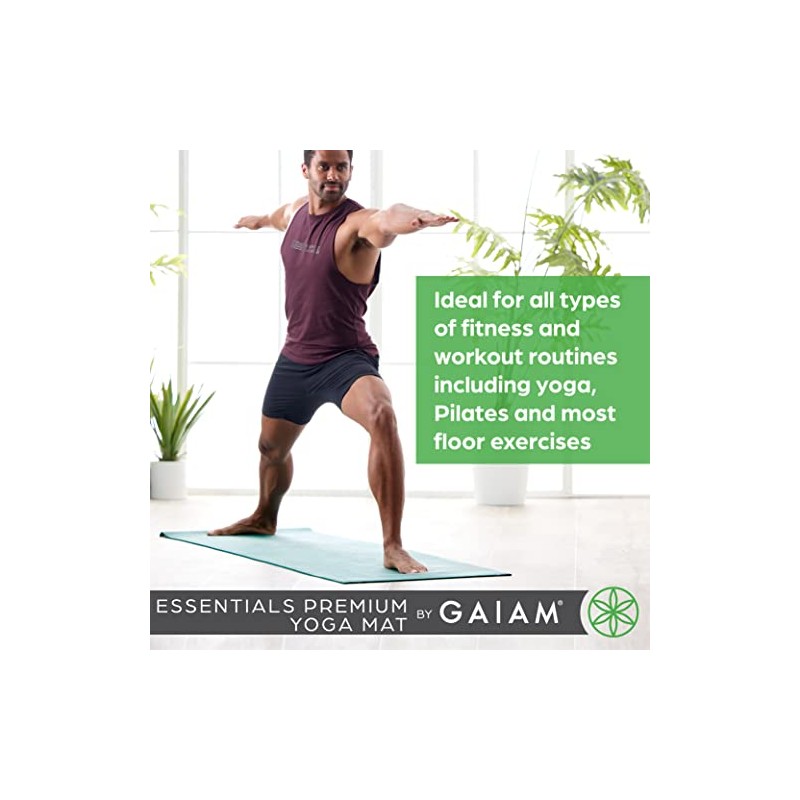 Gaiam Essentials Premium Yoga Mat with Yoga Mat Carrier Sling