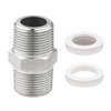 WestCH 1/2 Inch Shower Hose Adapter Stainless Steel Double Nipple