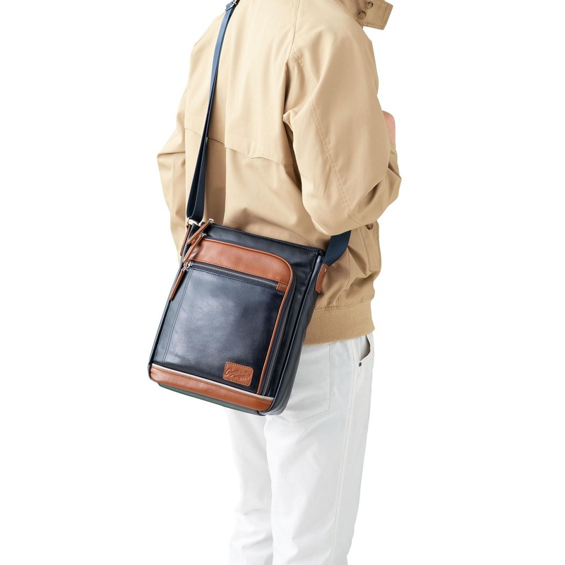 BELLUNA MEN’S STYLE Men's Shoulder Bag Shoulder A4 Size Compatible