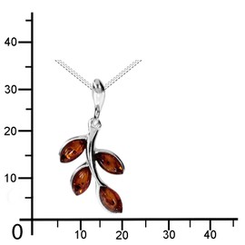 Necklace with Pendant - Dana - 925/000 Silver - Amber, Amber