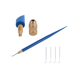 4 Pcs Ventilating Needles for Lace Wig + 1 Blue Ventilating Needle Holder for Make and Repair Lace Wig
