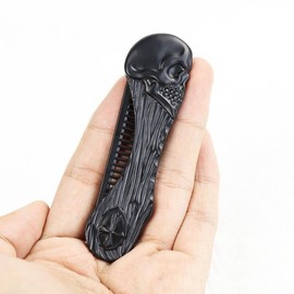 NOIAFZY 2pcs Skull Style Folding Pocket Comb - Everyday Grooming Tool for Hair and Beard Styling