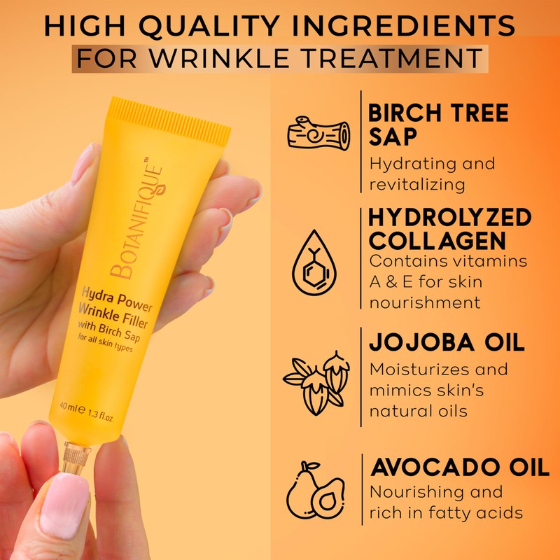 BOTANIFIQUE Deep Wrinkle Filler for Face – Collagen-Infused Cream with