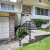 Outdoor Furniture Matte Black Outdoor 2-Step Iron Handrail Blacksize: one