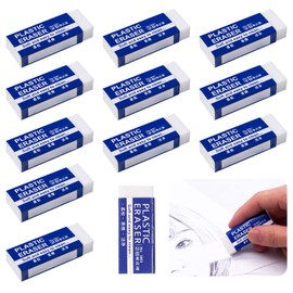 12 Pieces Regular Eraser Soft 2B Eraser Mini Eraser Pencil Eraser for School Office Sketch Room Art Drawing (White)