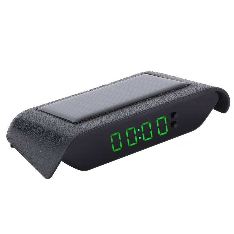 Car Digital Clock Auto Truck Solar Powered Time Date Temperature