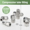 Horiznext stainless steel 304 tee compression fitting to connect 3/8