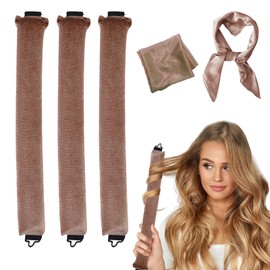 Pack of 3 Heat-Free Hair Rollers, Hair Noodle, Hair Curls Overnight Curls with Hooks, Heatless Curls, Large Curls, Can Be Used for All Hair Types, Long and Short Hair