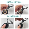 SUNHAIXIA Electric Peeler, 3 Stainless Steel Blades, Fruit & Potato